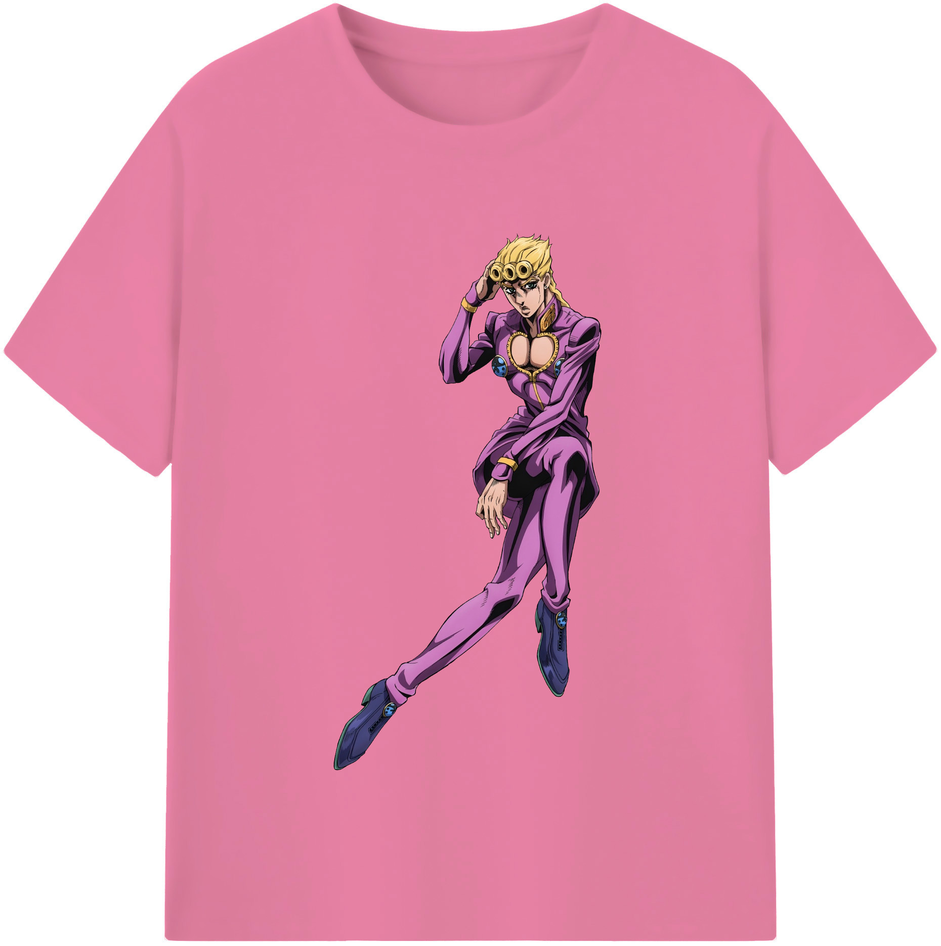 （画像用） ジョジョの奇妙な冒険 ジョルノ?ジョバァーナ JoJo's Bizarre Adventure Giorno Giovanna 綿100％半袖Tシャツ（フロントプリント）